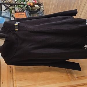 Calvin Klein Black Knit Sweater Cape Clasp Detail One Size Over Sized